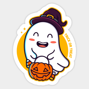 Happy Ghost Kawaii Design Sticker